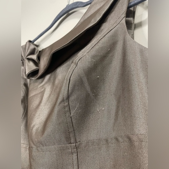 Calvin Klein Taupe Metallic Mini Cocktail Dress 6 - Picture 7 of 13